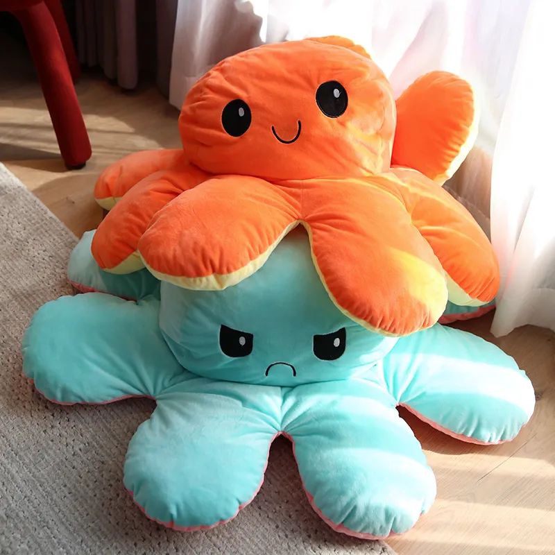 Double-sided Flip Face Octopus Changing Face Mood Trumpet Octopus Pillow Plushtoy