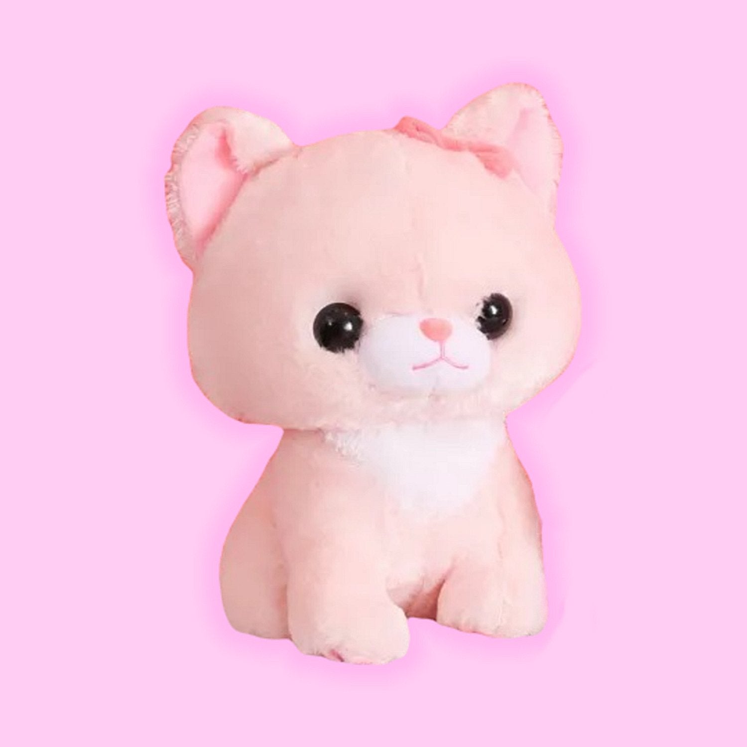 Kawaii Sitting Cat Plush Toy - Pink / 30 CM