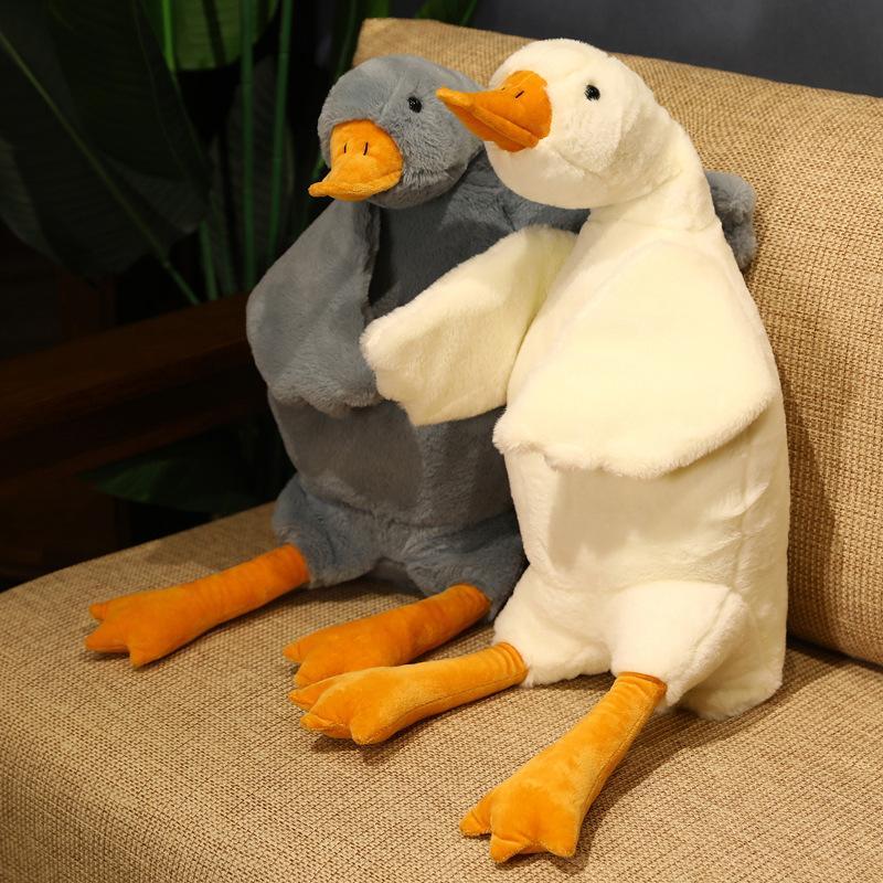 50-130cm Giant Cute Animal Stuffed Duck Plush Toys Fluffy Sleep Pillow